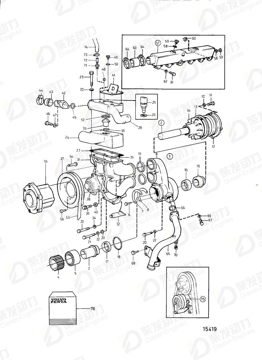 volvo penta Sealing ring 1676561 Drawing volvo penta Sealing ring 1676561 Drawing
